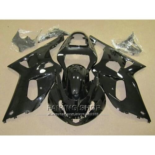 Pure black For Suzuki gsxr600 Fairings 750 2001 2002 2003 / 01 02 03 Injection molding fairing kit n127
