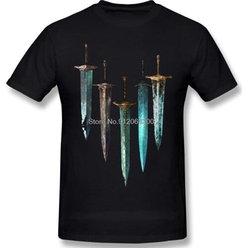 Customization Clothing Bloodborne Dark Souls Horrible Games T-Shirt Moonlight Sword Fashion Short Sleeve For Men tees