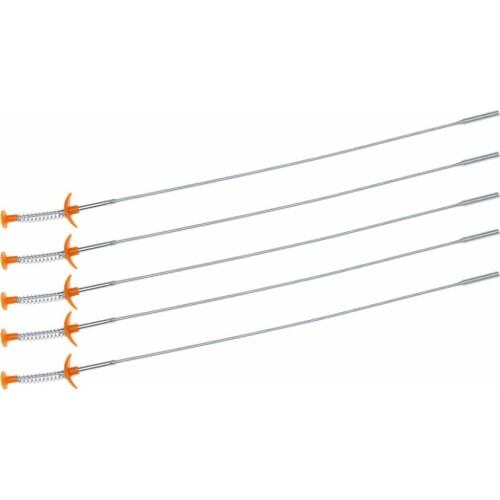 OOTDTY 60cm/23.62" Silver Flexible Long Reach Claw Pick Up Narrow Bend Curve Grabber Tool Spring Grip 60cm