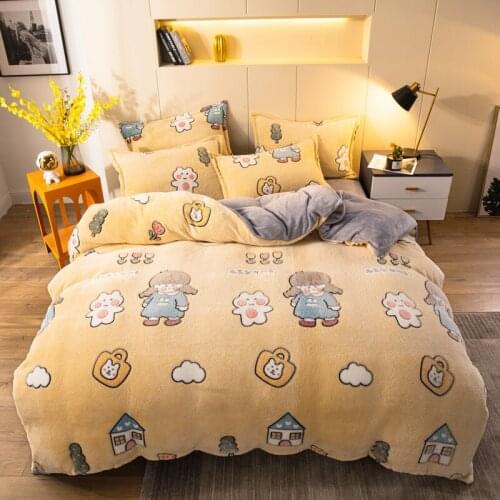 Naughty little girl autumn and winter season velvet single quilt cover home textiles warm and thick 1 piece