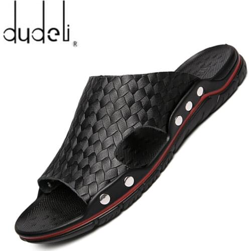 Fashion Print flip flops Men Slippers Home Sandals Leather Men Summer Shoes Sandalias Super ComfortBeach Sandals Dropshipping