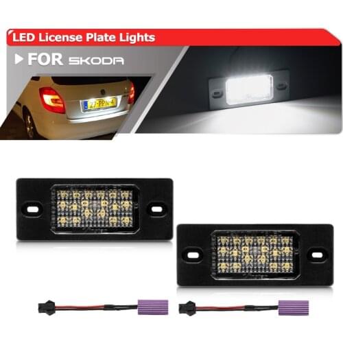 SMD Led Number License Plate Light Lamp For Skoda Fabia MK1 6Y CAN-bus Led Light Bulbs White Led Car Source