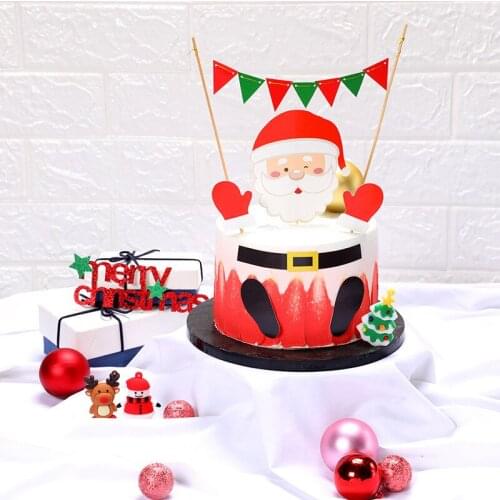 Santa Claus Cake Topper + Cupcake Decoration Santa Claus Sign Kids Christmas Decoration Party Gifts Gift Cake Decoration
