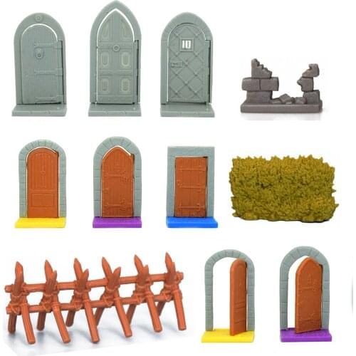 TRPG dungeons miniature board game Zombicide building accessories door wall haystack Fence models match Arcadia Quest