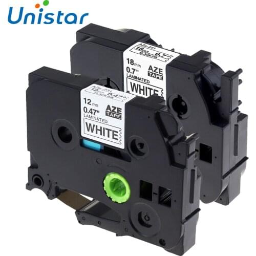 TZe-241 TZe-231 Compatible for Brother Label Maker Label Tape 12mm 18mm Black on White Label Ribbons for Brother TZ Tape TZe 231