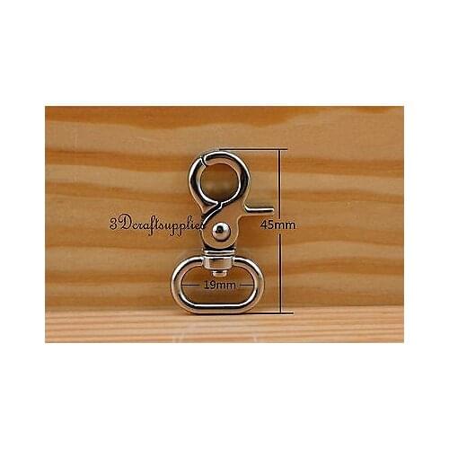 Lobster Clasps Clips Claw purse hooks Swivel snap hook silver 19 mm 8pcs CF89