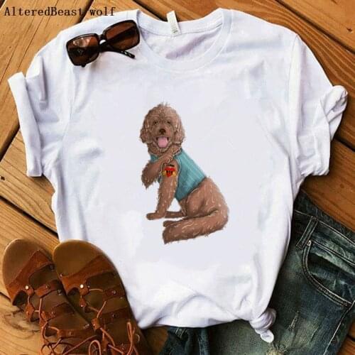 I love Mom Tattoo Labradoodle T Shirt 2020 Women Fashion Casual Love Mama Tops Tee Female Harajuku Print Kawaii TShirt Clothes