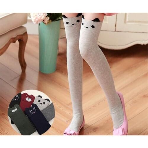 Womens Warm Cotton Thigh High Socks Sexy Cat Catoon Over Knee Socks Long Stockings For Girls Lolita B690