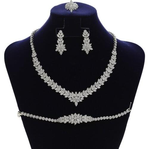 Jewelry Set HADIYAND Vintage Necklace Earrings Ring And Bracelet Set For Women High Quality Zirconia CN1616 Conjunto de joyas