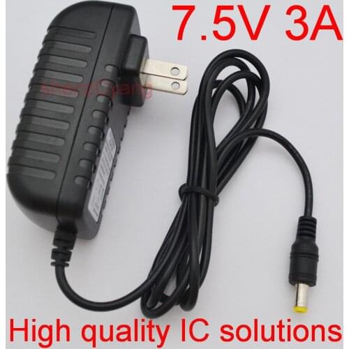 1PCS 7.5V3A High quality IC solutions DC 7.5V 3A Switch power supply,22.5W LED power adapter,3000mA US plug 5.5mm x 2.1-2.5mm