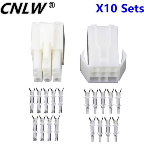 10 Sets EL-9P Small tamiya Electronic connector 4.5mm spacing, EL-4.5 9P Multipole Connectors Male and Femal Plug + terminals