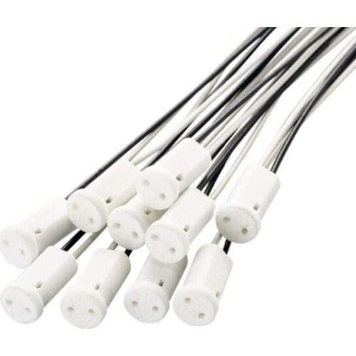 10pcs/lot 30cm G4 Base g4 Socket plug special ceramic g4 Holder Head Wire Connector G4 ceramics Lampholders base