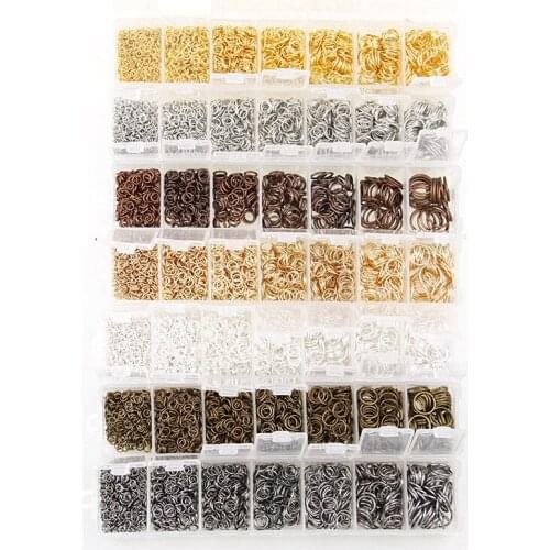 1500P 7 Styles 3-9MM DIY Jewelry Findings Material Beads Cup Earring Hook Jump Ring Hook Pin Box Sets Jewelry Making Findings