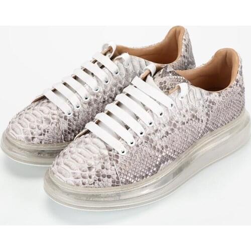 2021 new design 100% real genuine snake skin python leather leisure loafer shoe cow skin lining best quality flat sole slipper