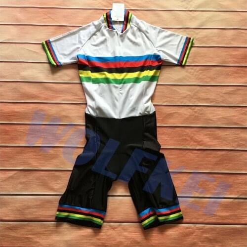 2021 rainbow Summer Skinsuit Cycling Clothing one piece Bodysuit 3 back pockets Bike Clothing men women outdoor sportswear