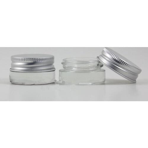 5g high quality glass cream jar with aluminum lid,5ML wide mouth cosmetic container,eye cream cosmetic packaging