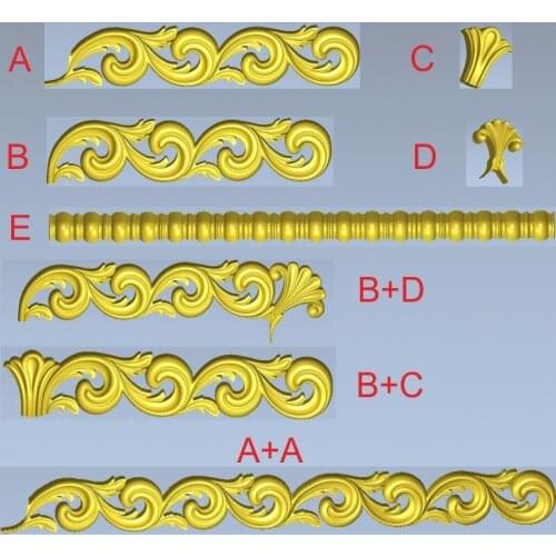 5pcs/lot High quality New 3D model for cnc 3D furniture decoration 3D carved figure sculpture machine in STL file Decor_33