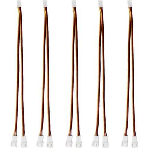 5Pcs 12V 3 Pin Female to 2/3 Pin Male PC Fan Power Splitter Extension Cable 3 Ways Splitter Connector