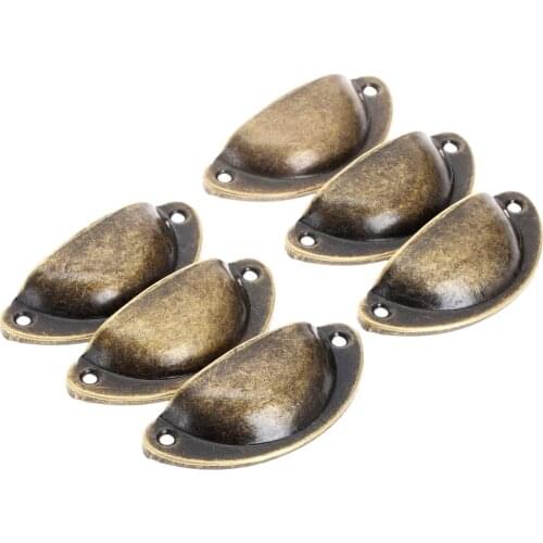 6pcs 81mm x 36mm Antique Brass Pull Handle Cabinet Cupboard Dresser Drawer Pull Door Handle For Furniture