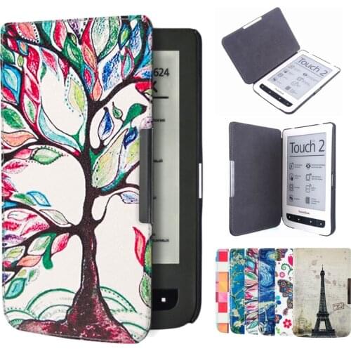 GLIGLE Print Case for Pocketbook 614/614 Plus/615/624/625/626/640 Touch Lux2 PU Leather Ebook Cover Shell