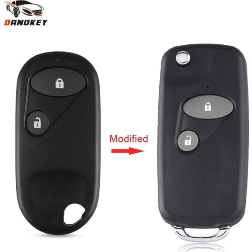 Dandkey 2 Button Modified New Remote Key Shell Case For Honda Element Accord Civic HRV S2000 Jazz CR-V Flip Folding Key Cover