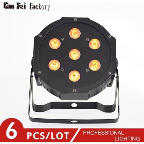 DJ Lights Dmx Control Lyre Led Wash 7X12W RGBW 4In1 With 8 Channels Led Flat Par Light For Wedding Christmas Family Party