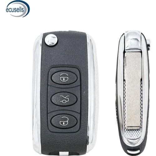 For Bentley Style Silver Side Modified Flip Remote Key Shell 3 Button for V-W B5 Remote key shell
