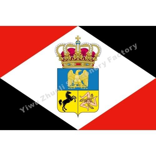 D4 Italy Kingdom Naples 1808 Flag 150X90cm (3x5FT) 120g 100D Polyester Double Stitched High Quality Banner Free Shipping