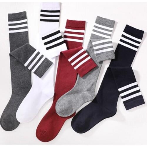 Long Sock Stockings for Winter Boots Women Long Striped Stockings Warm Thigh High Socks Girls Knee High Socks 2020