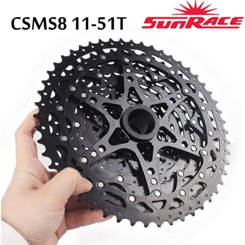 SunRace 11-51T Mountain Bike cassette 11 Speed Wide Ratio MTB Sprocket CSMS8 Bicycle Freewheel Compatible Shimano/SRA Parts