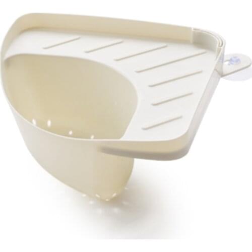 Kitchen Sink Triangular Waste Storage Holder Drain Shelf Corner Mounted Basket Food Residue Fruit Vegetable Strainer Filter Rack