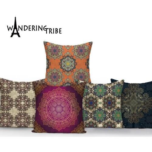 Morocco India Cushion Cover Scandinavian Shabby Chic Retro Home Decor Throw Pillow Covers Linen Bed Round Pillows Cushions Case