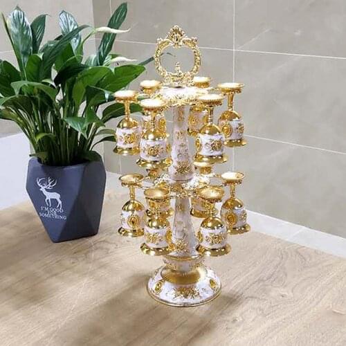 Metal Creative European high grade hanging household wine glass rack home cabinet decoration Cup Tumbler Holders wine cups