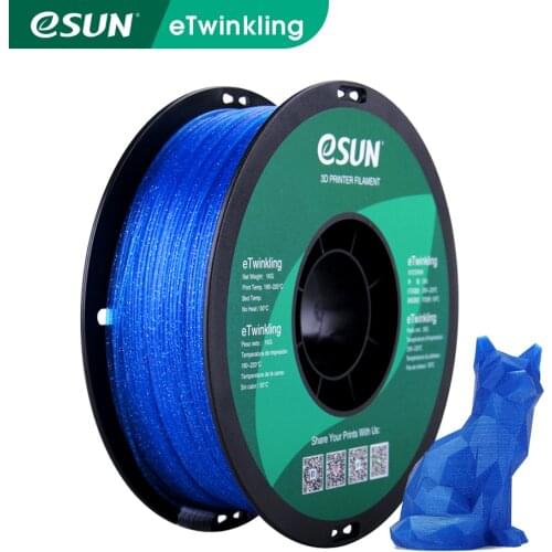 ESUN Twinkling PLA Filament 1.75mm Glitter PLA 3D Printer Filament 1KG (2.2 LBS) Spool 3D Printing Materials for 3D Printers