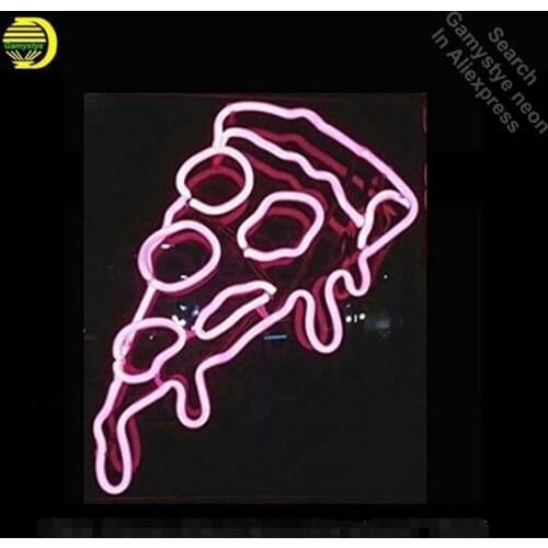 Pizza Slice Neon Sign Handcrafted Food Board Neon Bulbs Art Glass Tube Iconic Decorate Sign lite beer light signs illuminated