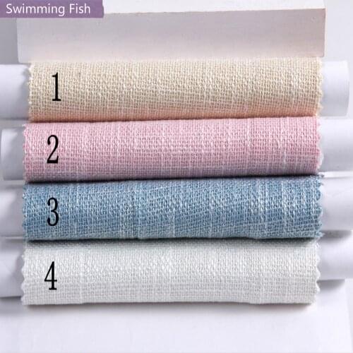 New Twilled Thick Linen Blackout Curtain Cloth Fabric Drapery 100% Polyester Fabric