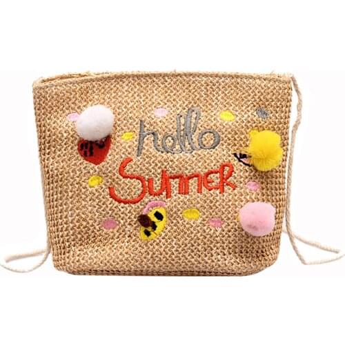OCARDIAN Handbag Women Ladies Girls Fashion Straw Hair Ball New Design Female Ladies Phone Pocket Shoulder Zipper Crossbody Bag