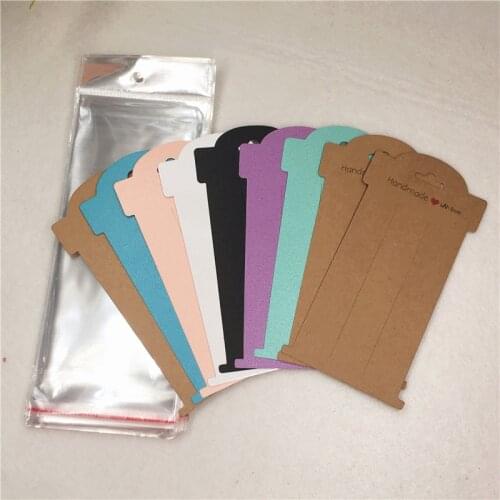 Popular Products Hair Clip Cards Handmade With Love Jewelry Display Attached Free Opp Bags Match Hairpin Card 16x8cm 100Pcs/Lot