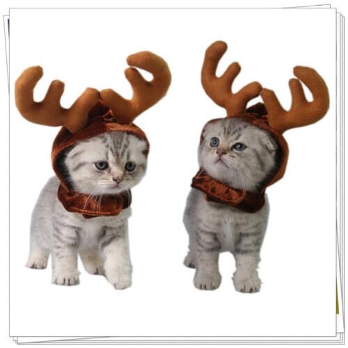 New Christmas Pet Dog Puppy Cat Headband Cos Prop Reindeer Antlers Cap Costume Hats Accessories
