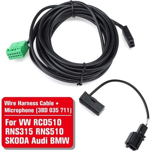 Bluetooth Microphone Wire Harness Voice Control Cable for Audi for BMW for VW RNS510 RCD510 RNS315 SDS for Skoda Columbus