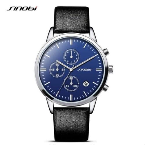 SINOBI Fashion Sports Wrist Watches Multifunction Chronograph Watch Men Luxury Brand Auto Date Quartz Watch relogio masculino
