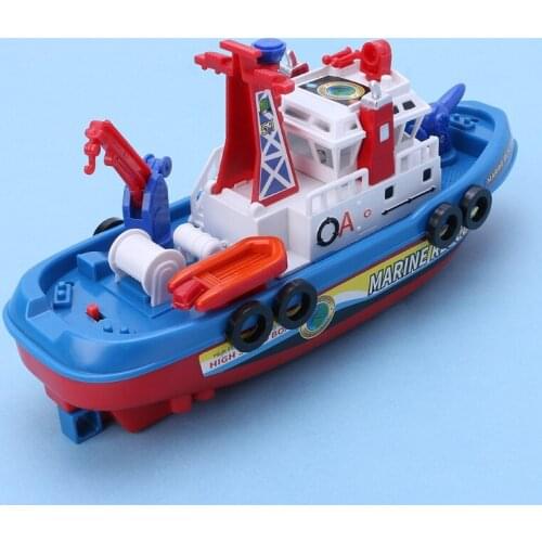 Fast Speed Music Light Electric Marine Rescue Fire Fighting Boat Toy for Kids