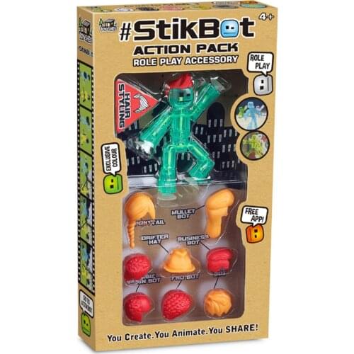 Stikbot puppet sucker joint puppet freeze Action Figure Filming Animation Toys role play accessory hair 2103