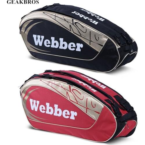 6-12pcsTennis Bag Badminton Backpack Racket Pack Portable Handle Sports Bag Athlete 3 Colors Waterproof Racquet Storage