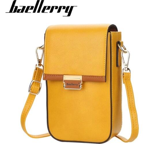 Baellerry 2021 Summer Shoulder Bag for Women Yellow Messenger Female Ladies Wallet Top Quality Phone Pocket Small Bags for Girl