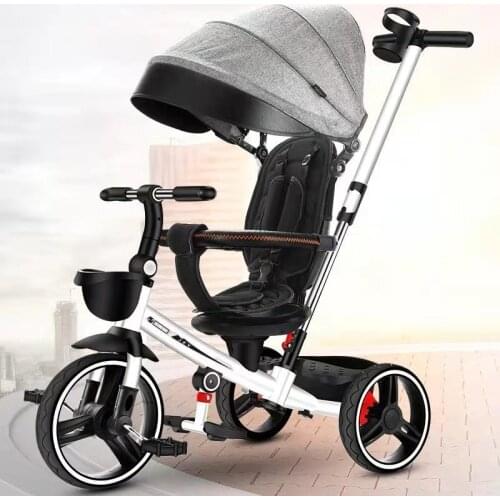 Childrens tricycle can be folded and rotated without installation baby bicycle 1-5 years old portable baby stroller artifact