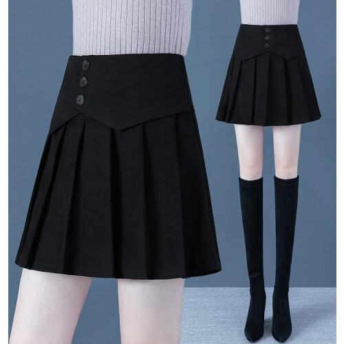 High-waisted grid skirt pants women Korean version of the skirt fashion pleated skirt hundred-toned skirt womens sense of skirt