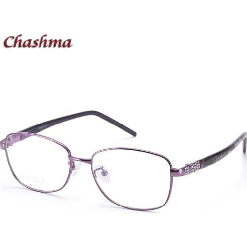 Women Oval Glasses Pure Titanium Frame Ultra Light Optical Spectacles Female Diamonds Eyeglasses for Optcal Progressive Lenses