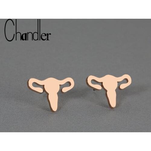 Chandler Stainless Steel Wild Ox Bull Earring For Girl New Fashion Handmade Cow Silver Color Animal Earrings For Womens