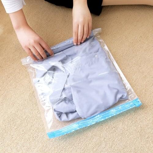 1pcs Hand Rolling Storage Bag Compression Vacuum Bag Clothes Storage Bag Portable Sealed Bag Travel Saving Space Organizer